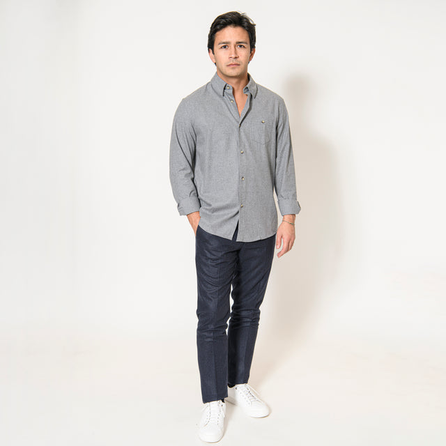 Chemise "Corfou" en Flanelle de Coton Grise