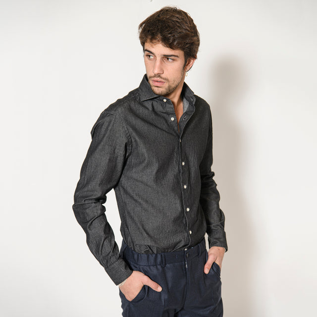 Chemise Nouveau Col "Cutaway" Jeans Gris Anthracite