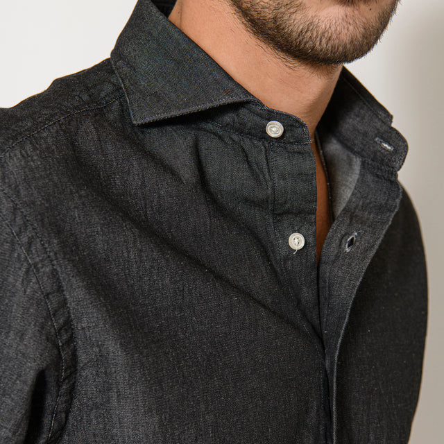 Chemise Nouveau Col "Cutaway" Jeans Gris Anthracite