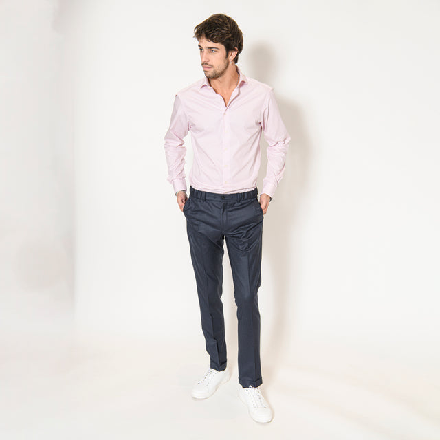 Chemise Nouveau Col "Cutaway" à Micro-Rayures Rose