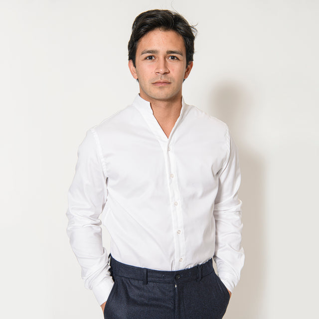 Chemise Col "Monte-Carlo" en Oxford Blanche