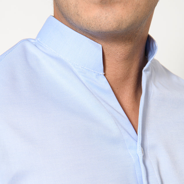 Chemise Col "Monte-Carlo" en Oxford Bleu Ciel
