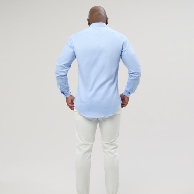 Chemise "Officier" Piquée Bleu Ciel