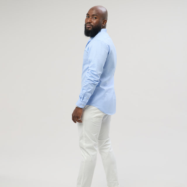 Chemise "Officier" Piquée Bleu Ciel