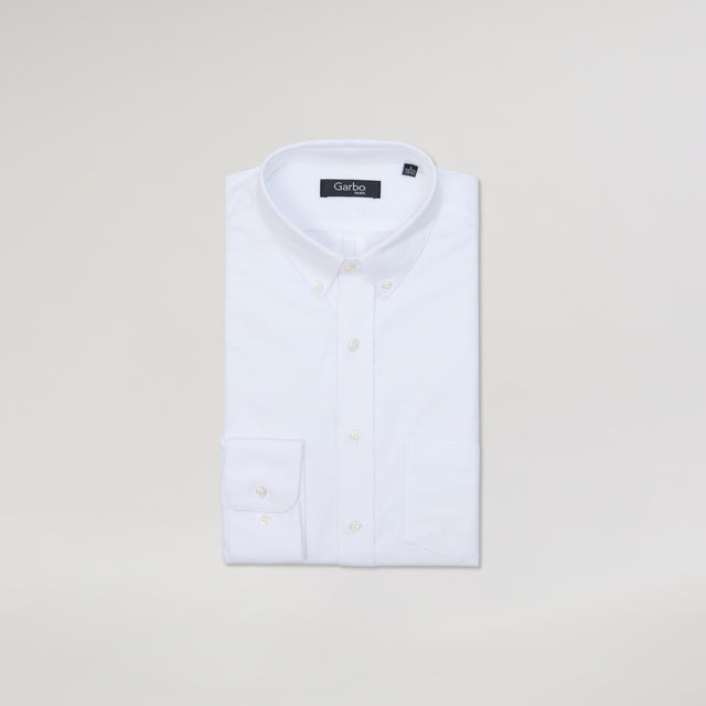 Chemise Col "Soho" en Flanelle de Coton Blanche