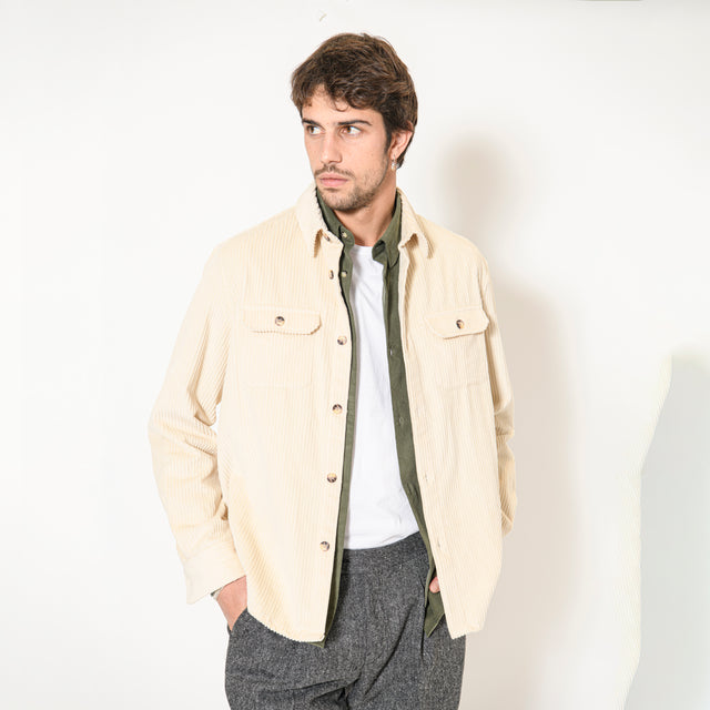 Surchemise "Alex" en Gros Velours Beige
