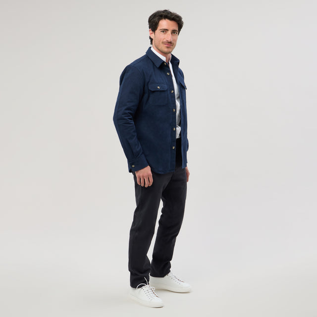 Surchemise "Alex" Bleu Marine en Flanelle de Coton Epaisse