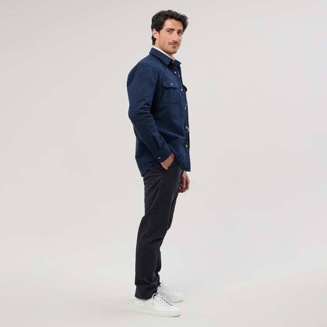Surchemise "Alex" Bleu Marine en Flanelle de Coton Epaisse