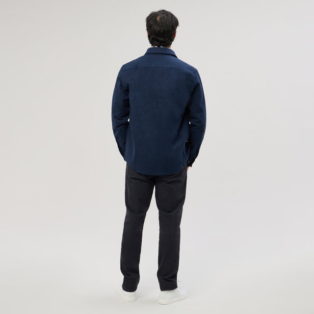 Surchemise "Alex" Bleu Marine en Flanelle de Coton Epaisse