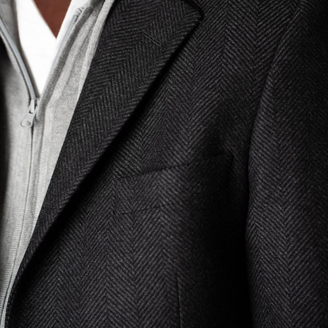 Manteau "Yorkshire" à Chevrons Gris Anthracite