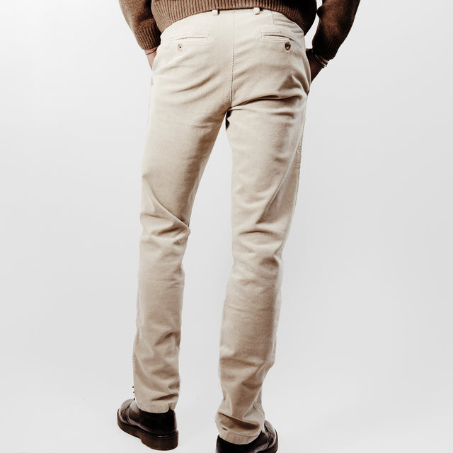 Pantalon "Mégève H25" Chino Velours Milleraies Beige Clair