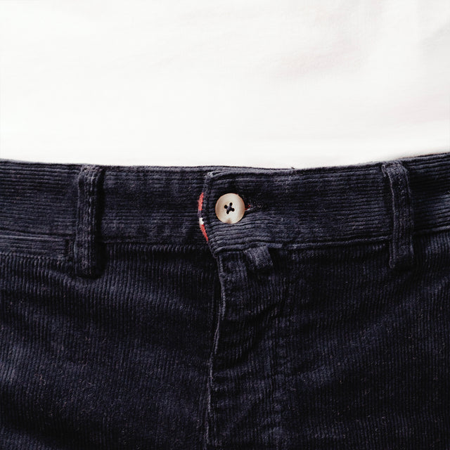 Pantalon "Mégève H25" Chino Velours Milleraies Bleu Marine