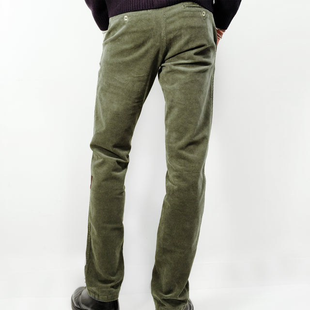 Pantalon "Mégève H25" Chino Velours Milleraies Kaki
