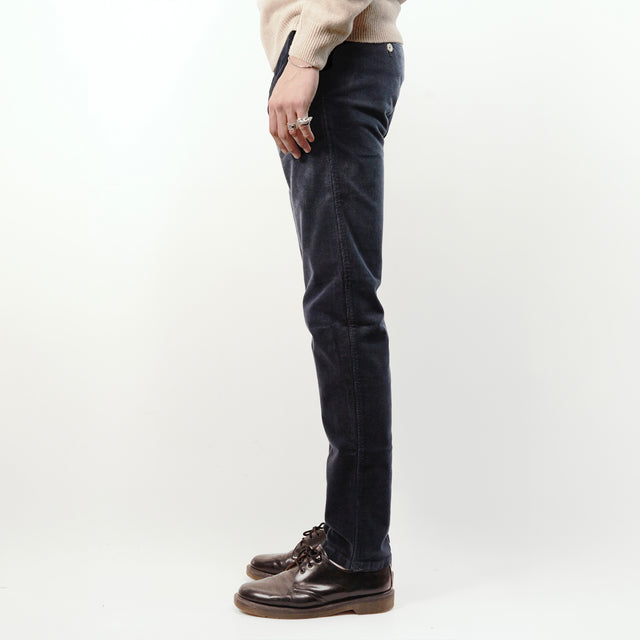 Pantalon "Mégève H25" Chino Velours Milleraies Bleu Marine