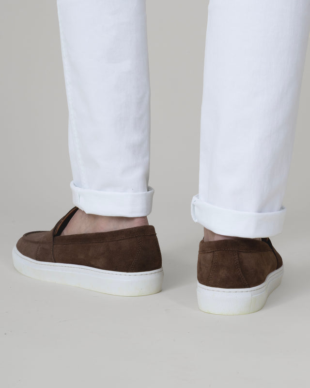 "Mykonos" Mocassin Sport Chic en Cuir Daim Chocolat