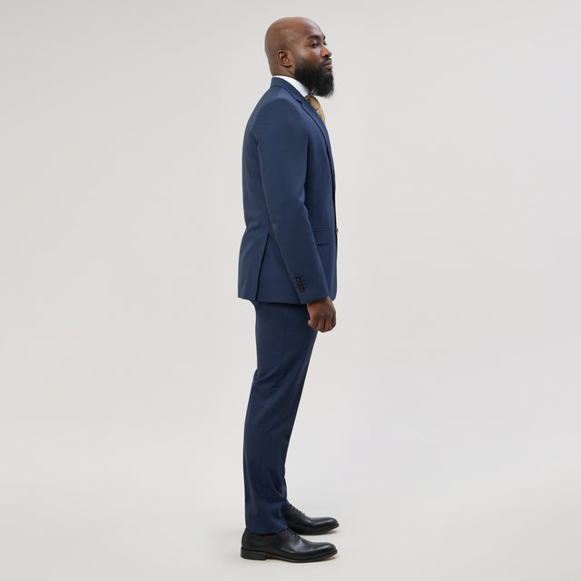 Costume "Nonza" Bleu Marine à Très Fines Rayures Bleu Vitale Barberis Canonico