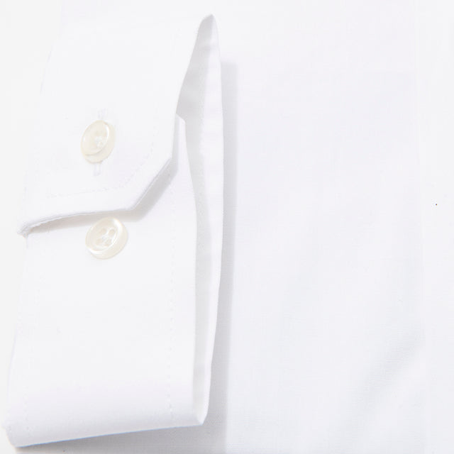 Chemise "Officier" en Popeline Blanche