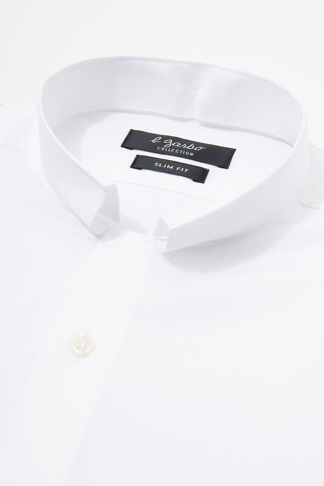 Chemise "Officier" en Popeline Blanche