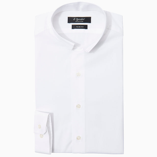 Chemise "Officier" en Popeline Blanche
