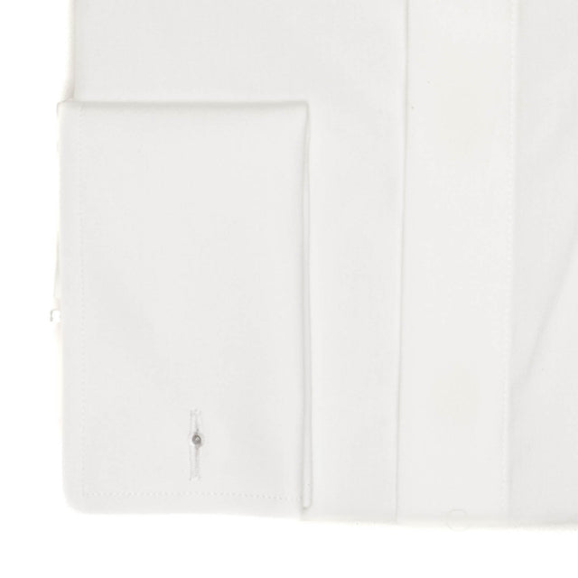 Chemise de Cérémonie à "Col Cassé" Blanche et Boutons Cachés