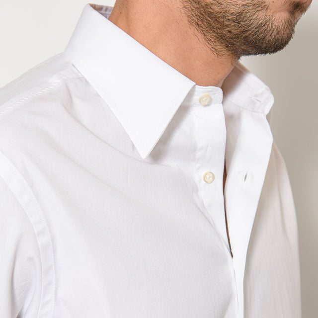 Chemise "Monaco" en Popeline Blanche à Col Pointe (Nouveauté)