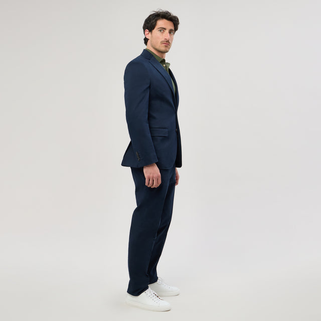 Costume "Palombaggia" Bleu Marine Coupe Napolitaine Coton & Elasthanne