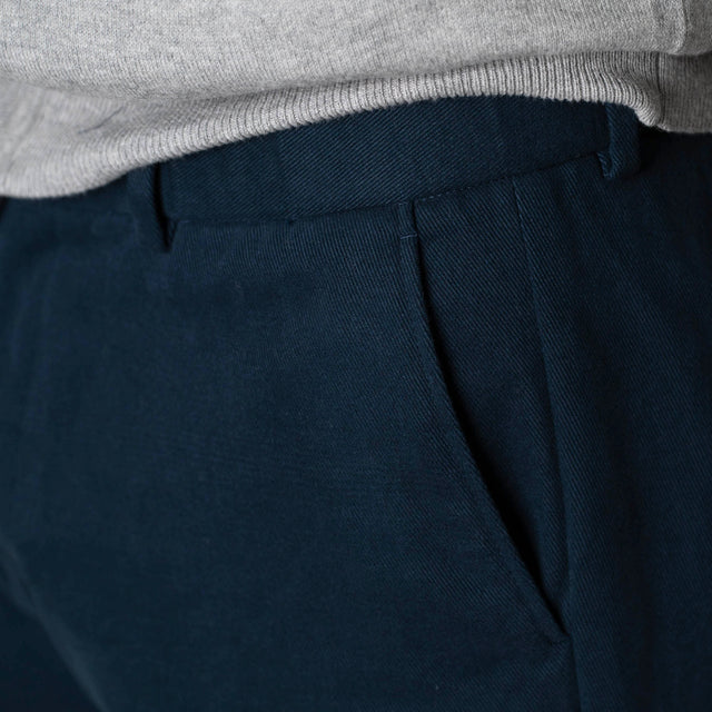 Pantalon "Stoke Park" à Lacet amovible Bleu en Coton épais