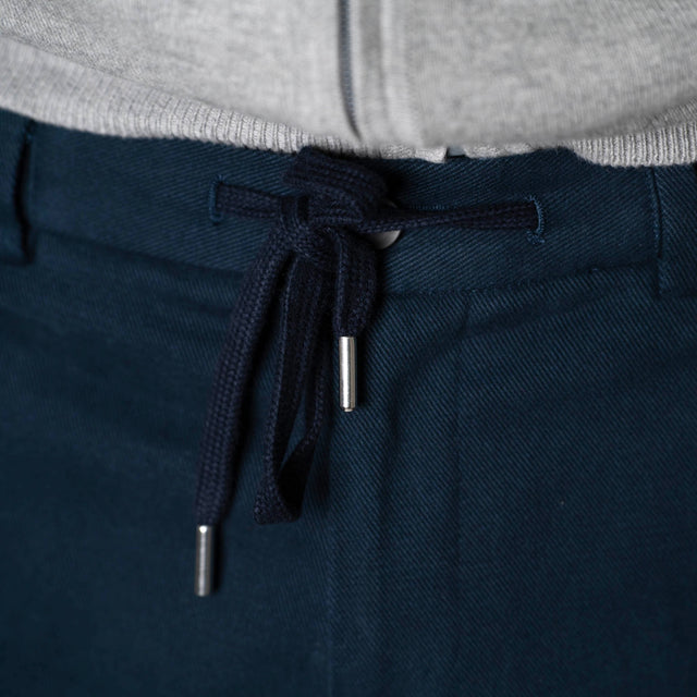 Pantalon "Stoke Park" à Lacet amovible Bleu en Coton épais