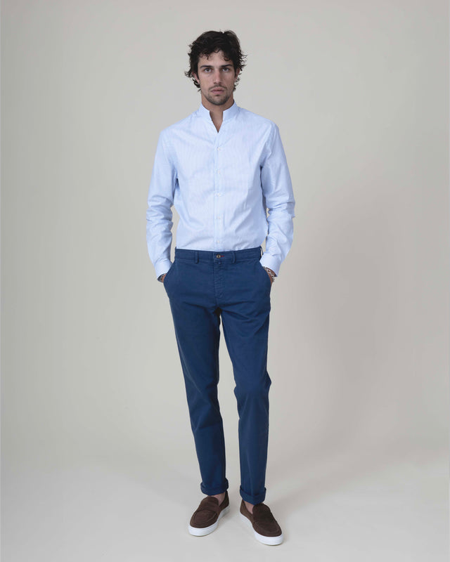 Pantalon "Pornichet E25" Chino Bleu Indigo Coupe Classique