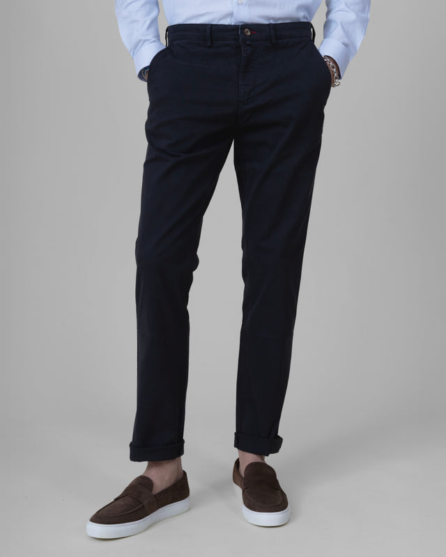 Pantalon "Pornichet E25" Chino Bleu Marine Coupe Classique