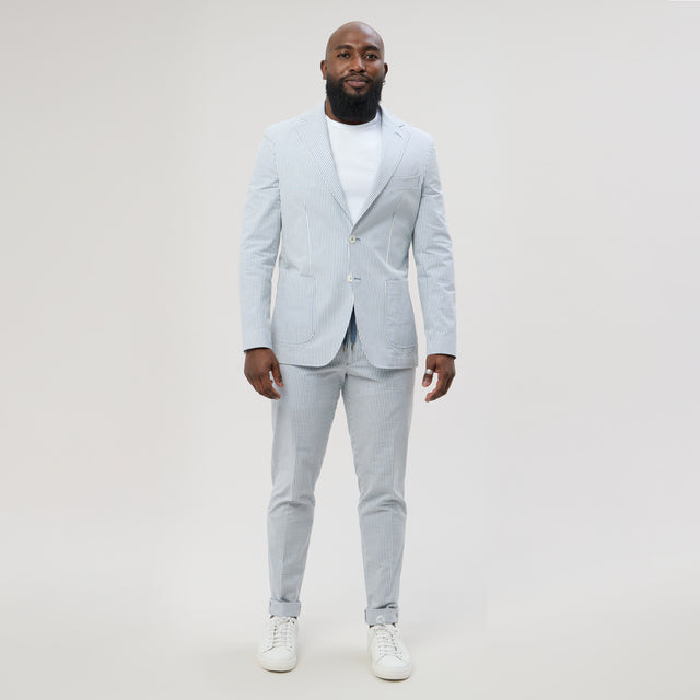Veste Napolitaine "Porto-Vecchio" Rayée Bleu Marine et Blanc
