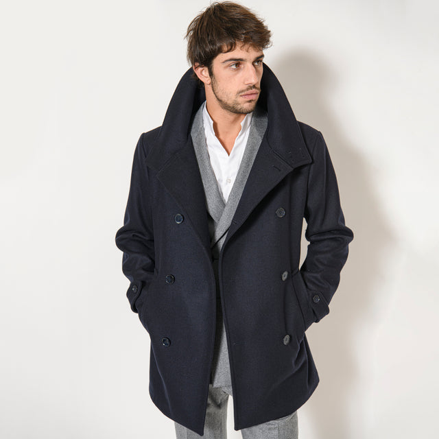 Caban Croisé "Sanremo" Bleu Marine 3/4