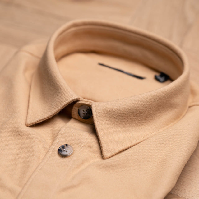 Surchemise "Alex" Camel en Flanelle de Coton Epaisse