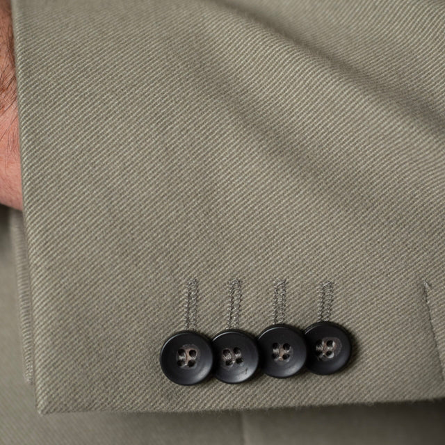 Veste Napolitaine "Stoke Park" Beige en Coton épaisse à Poches Plaquées