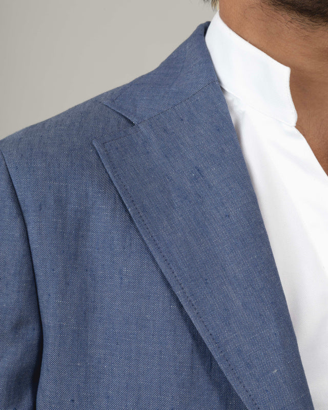 Veste Napolitaine "Corinthe" en Lin Bleu