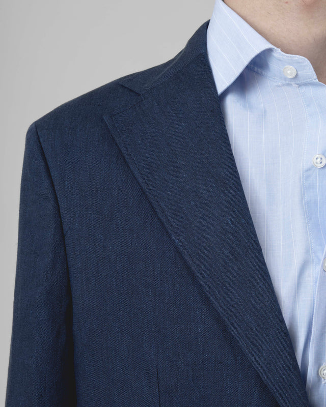 Veste Napolitaine "Corinthe" en Lin Bleu Marine
