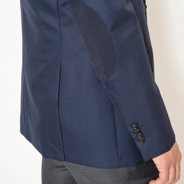 Veste "Girolata" Bleu Marine avec Coudières Ton sur Ton