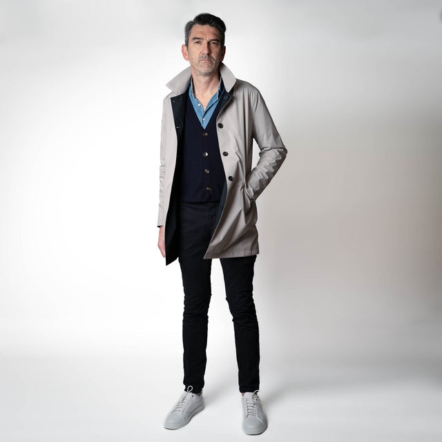Trench Réversible léger "Camargue" Bleu Marine Réversible Beige