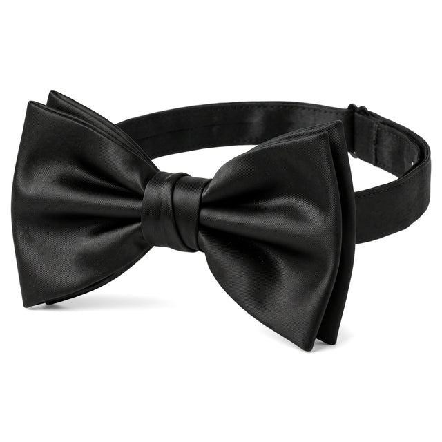 Noeud Papillon Satin Noir Ouvert