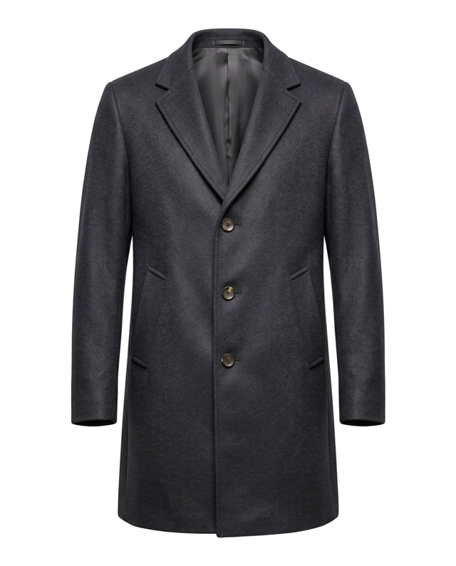 MANTEAU YORKSHIRE II BLEU MARINE EN LAINE ET CACHEMIRE