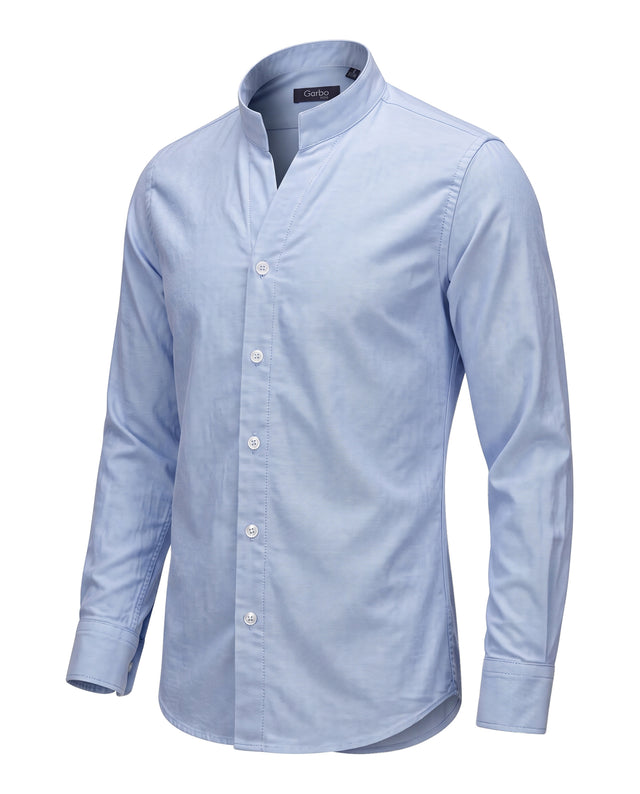 Chemise Col "Monte-Carlo" Bleu Ciel en Flanelle de Coton