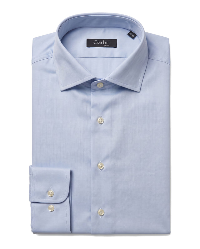 CHEMISE COL ITALIEN BLEU CIEL