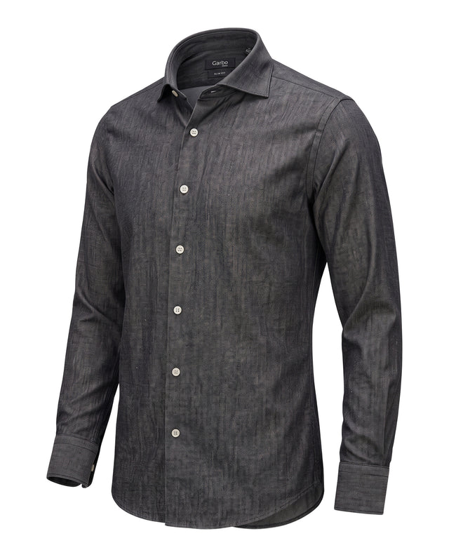 CHEMISE COL CUTAWAY JEAN'S GRIS ANTHRACITE