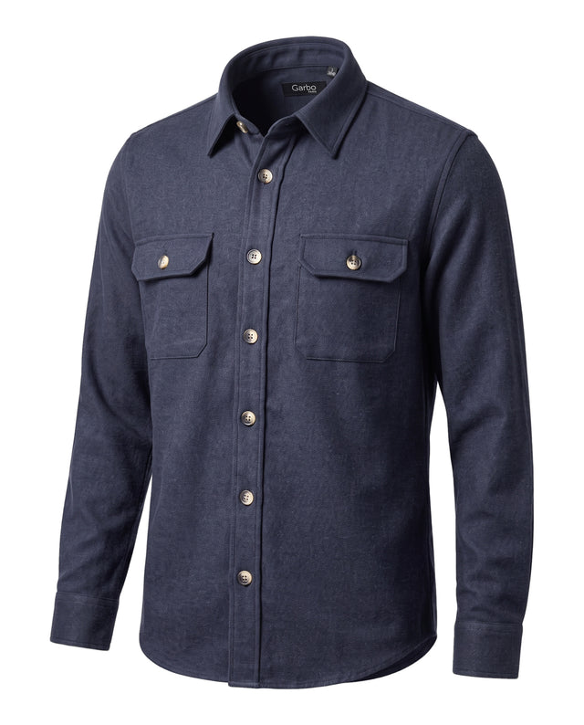 SURCHEMISE ALEX BLEU MARINE EN FLANELLE DE COTON EPAIS