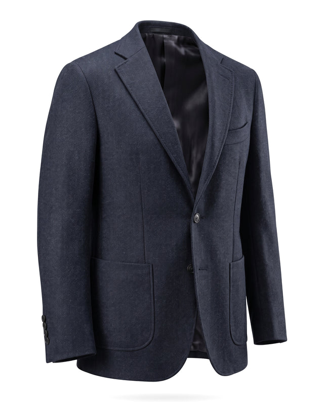 VESTE NAPOLITAINE ACHILLE À CHEVRONS BLEU MARINE