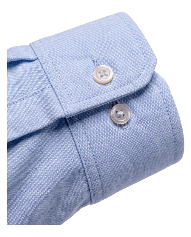 Chemise Col "Monte-Carlo" Bleu Ciel en Flanelle de Coton