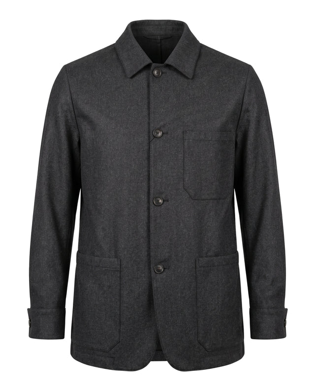 VESTE D'ARTISTE TÉLÉMAQUE EN FLANELLE DE CHEZ VITALE BARBERIS CANONICO® GRISE ANTHRACITE