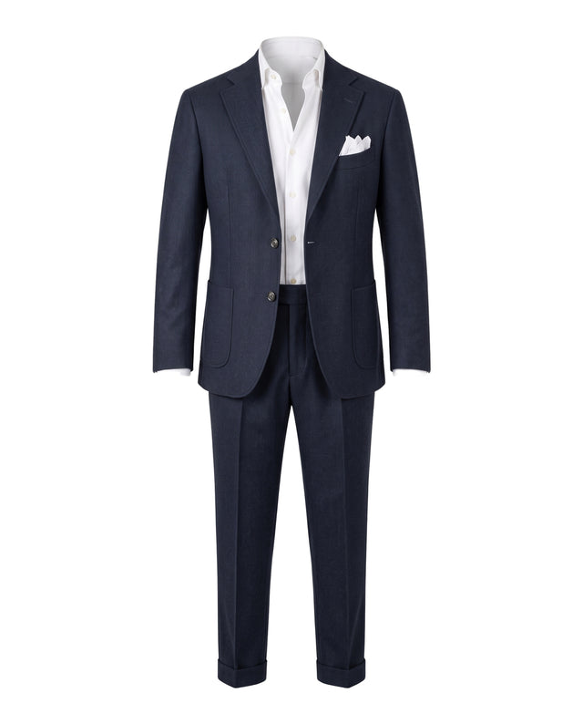 VESTE NAPOLITAINE ACHILLE À CHEVRONS BLEU MARINE