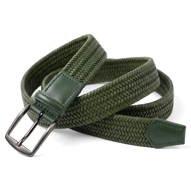 Ceinture "La Normande" Élastique Verte Tressée
