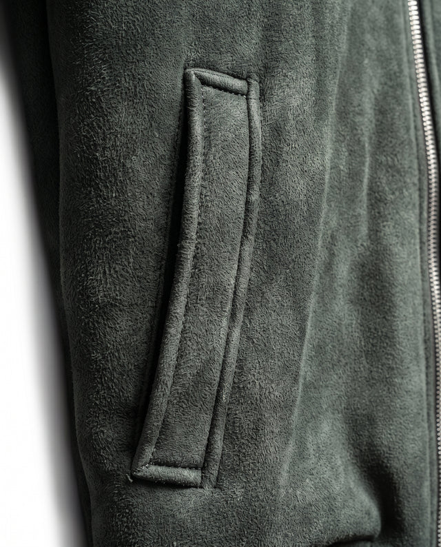 BLOUSON MAVERIK EN PEAU LAINÉ DE MOUTON GRIS ANTHRACITE